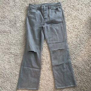 American Eagle Outfitters Gray Flare Wide Leg Jeans